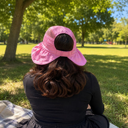 Women’s Wide Brim Sun Protection Hat with Open Top & Mesh Design (Random Color 1 PC)