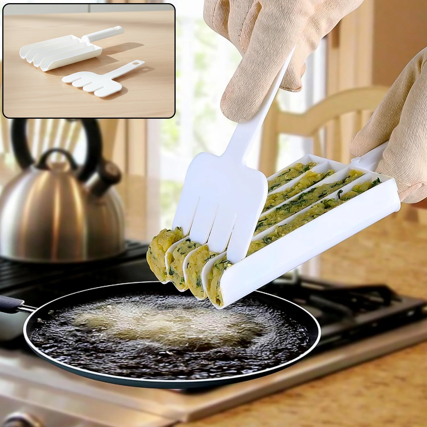 Manual Food Slicing  Frying Press Tool (1 Set)