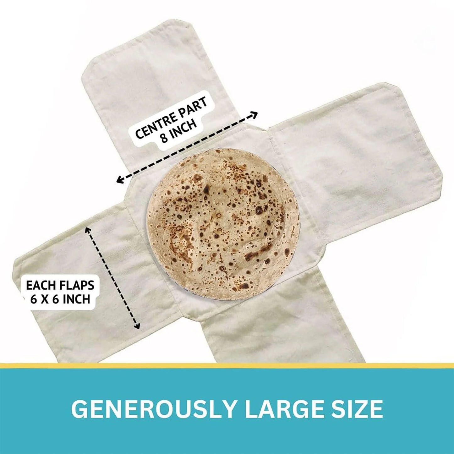 Multipurpose Cotton Roti Cloth Cover Round Roti Cover  (51 X 51 Cm Pack Of 2 )