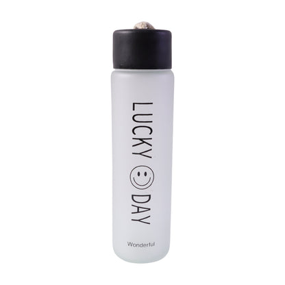 Premium Frosted Glass Water Bottle With Leak Proof Lid (350 Ml)