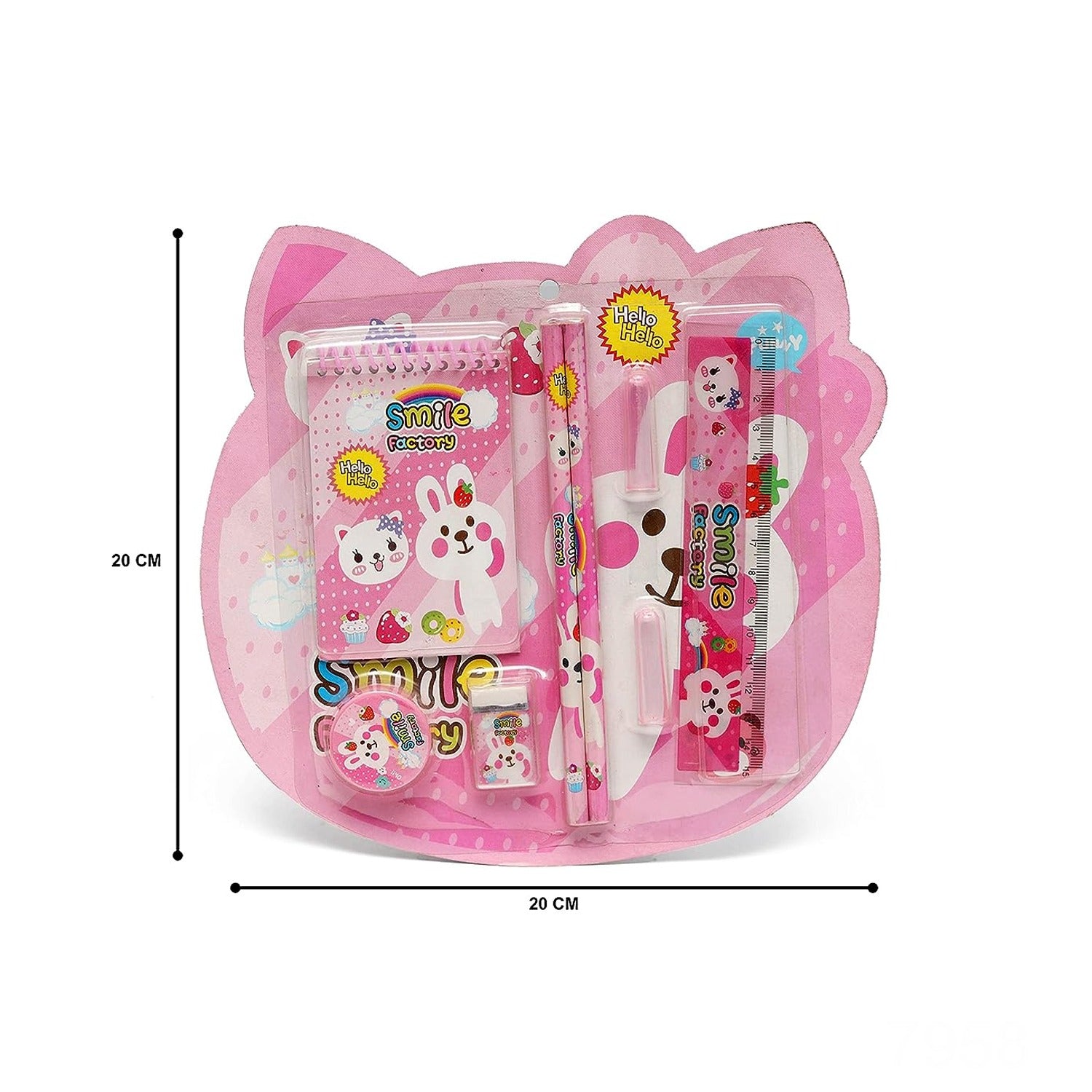7958 8 In1 Mix Stationery Gift Set For Kids Stationary Set Including Pencil Ruler Rubber Pencil Sharpener Pencil Cover School Office Product Gift