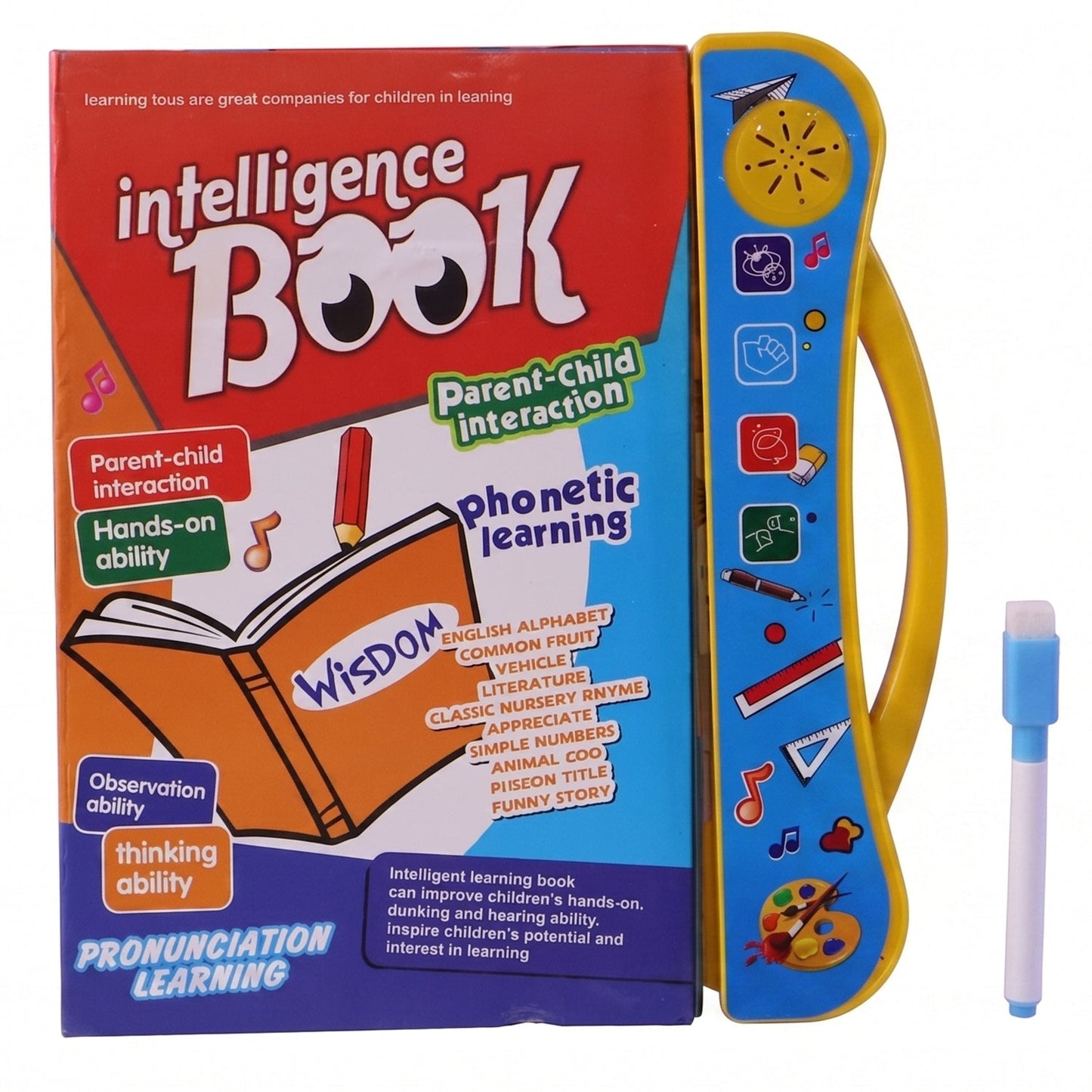 Kids Intelligence Learning Sound Book With Pen For Phonics And Numbers (1 Set)
