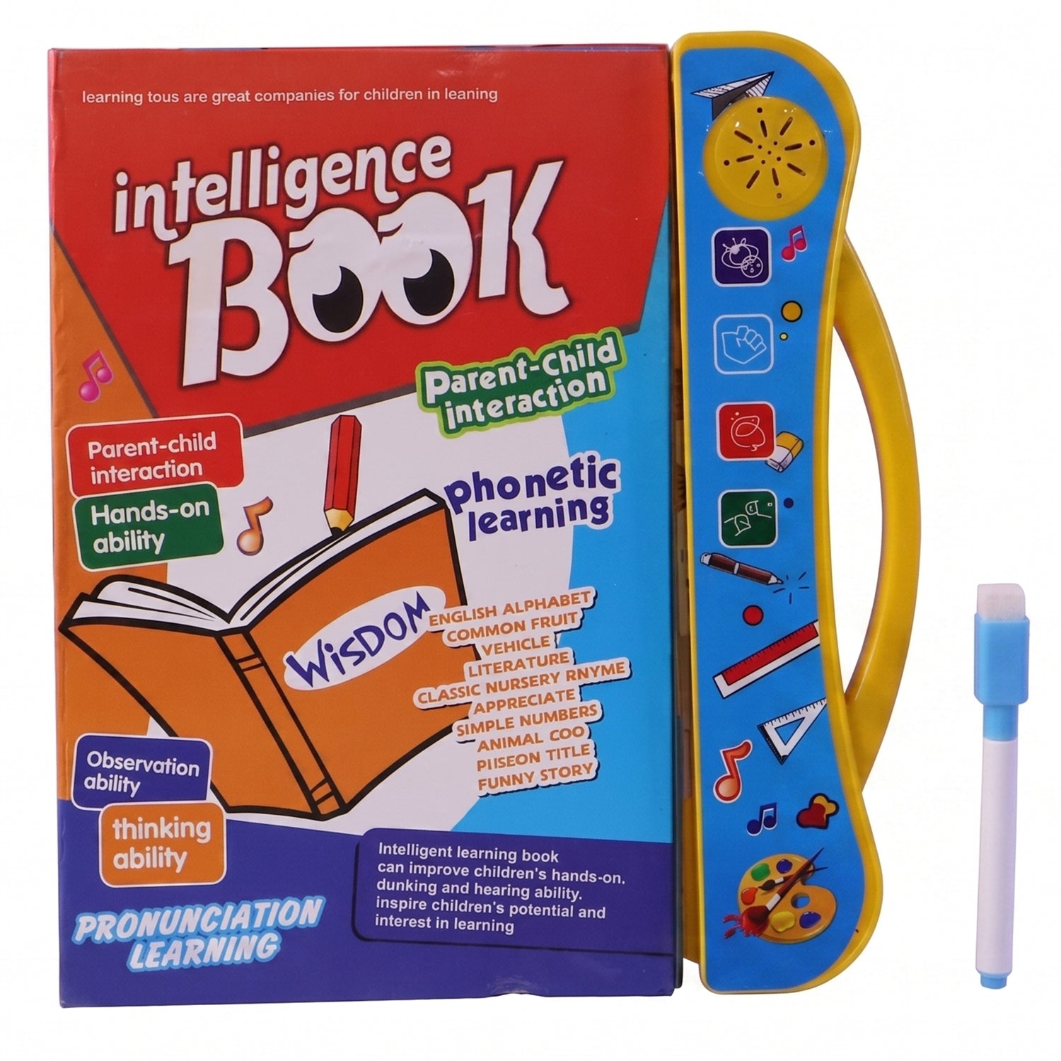 Kids Intelligence Learning Sound Book With Pen For Phonics And Numbers (1 Set)