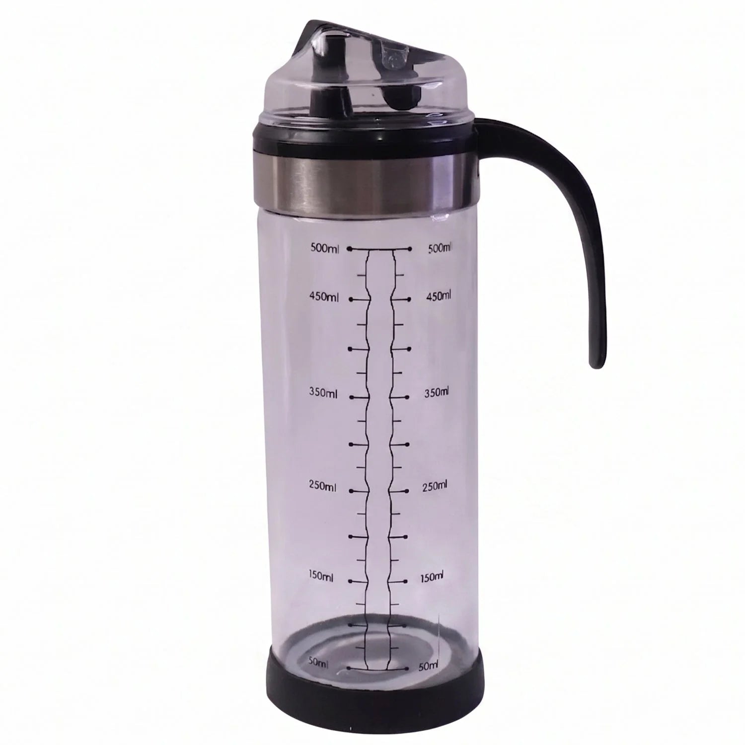 Glass Oil Dispenser Bottle With Handle And Auto Flip Lid For Kitchen (500 Ml)