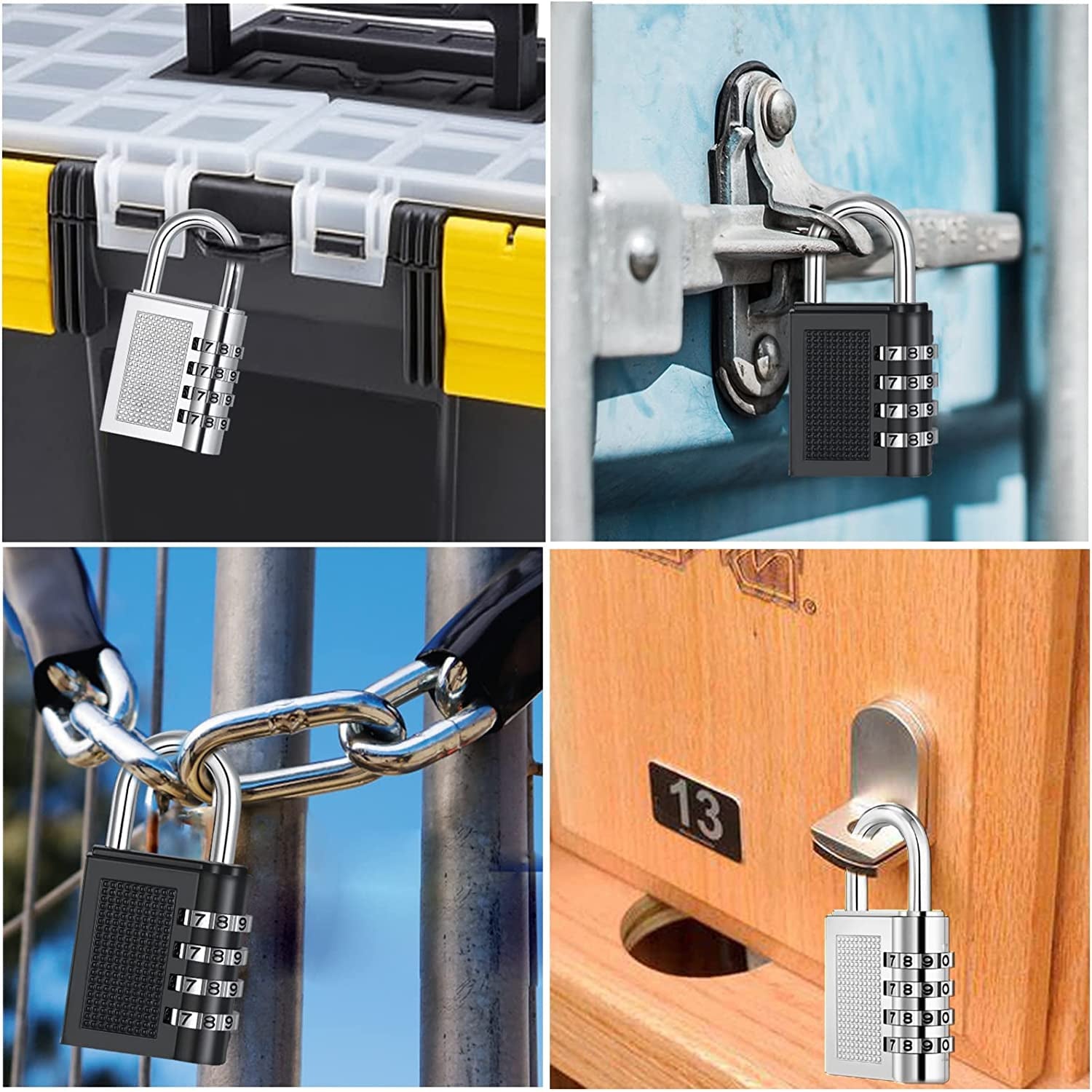 Heavy-duty 4-digit Resettable Combination Padlock (1 Pc)