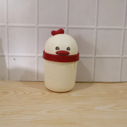 Mini Desktop Trash Can With Lid Cute Tabletop Dustbin For Office And Home (1 Pc)
