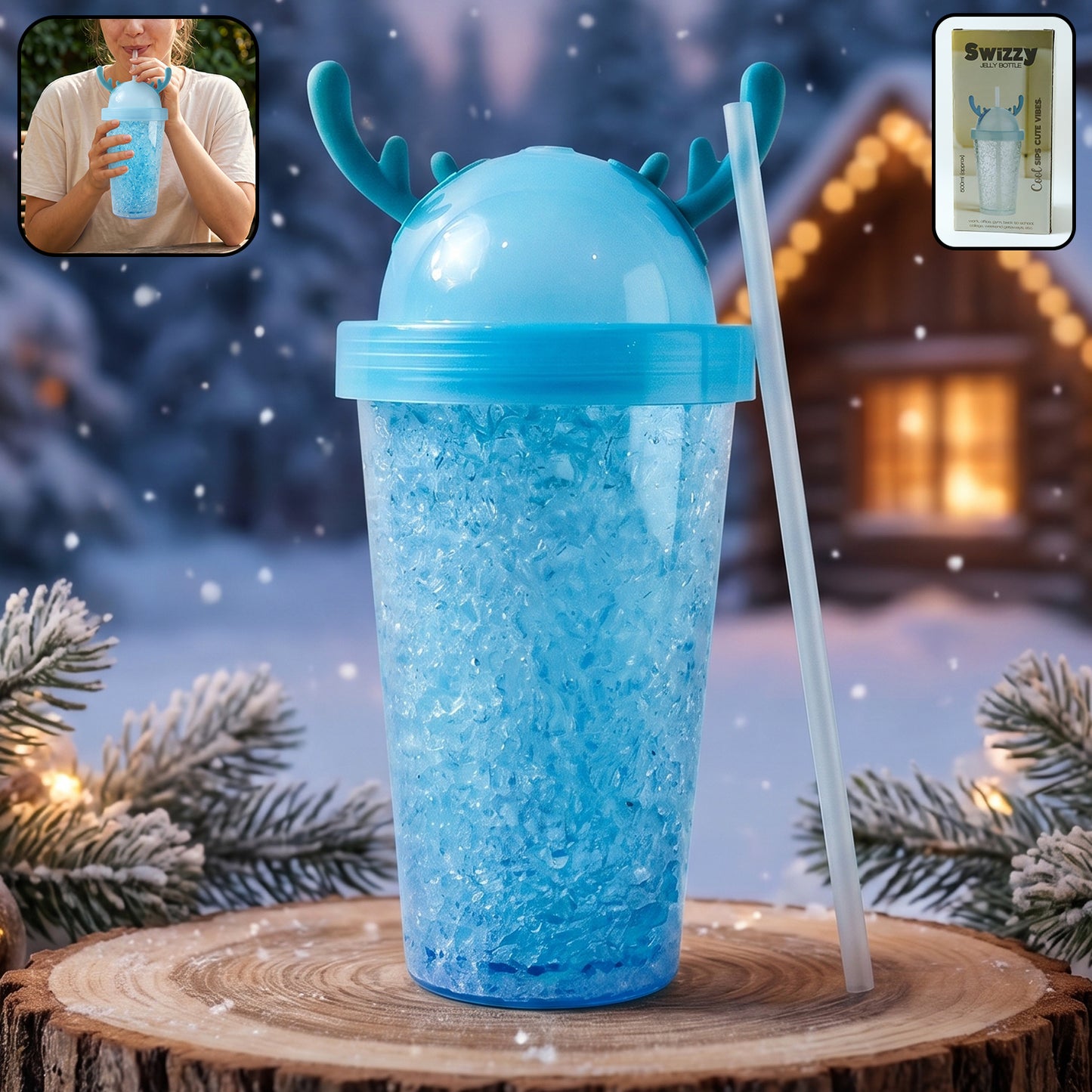 Stylish Swizzy Jelly Tumbler With Straw And Fun Lid (1 Pc 500ml)