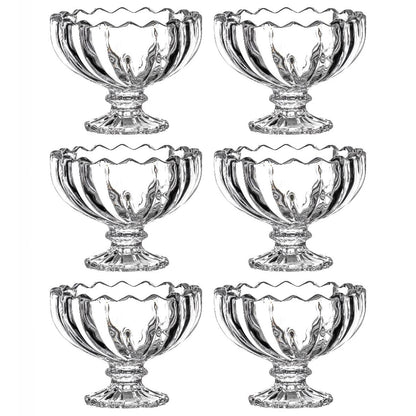 Glass Ice Cream Bowls Glass Dessert Cups For Sundae (6 Pcs)
