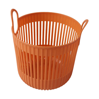 Plastic Round Storage Basket With Dual Handles For Home And Office Use (1 Pc)