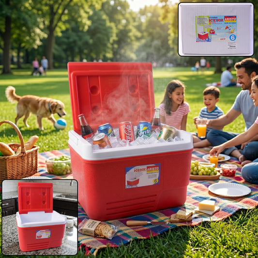 Heavy Duty Insulated Ice Box (1 Pc Red  6ltr)