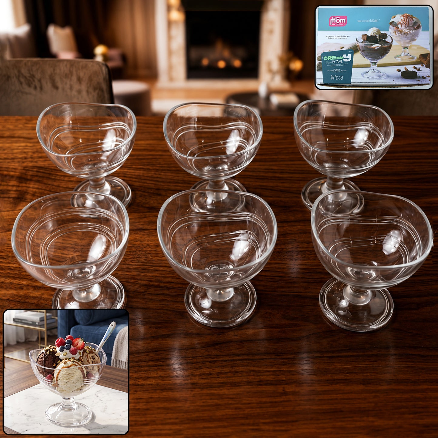 Supermom Creamy Dessert Bowl (6 Pc Set)