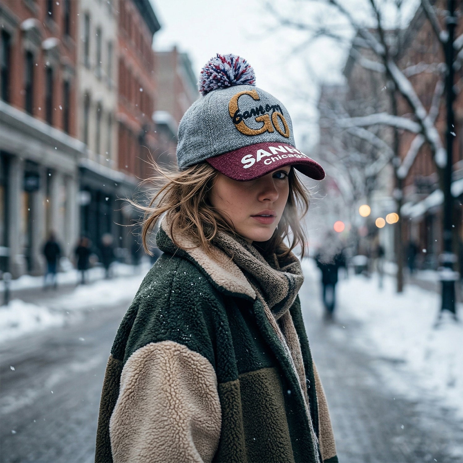 Trendy Winter Baseball Style Woolen Cap (1 Pc)