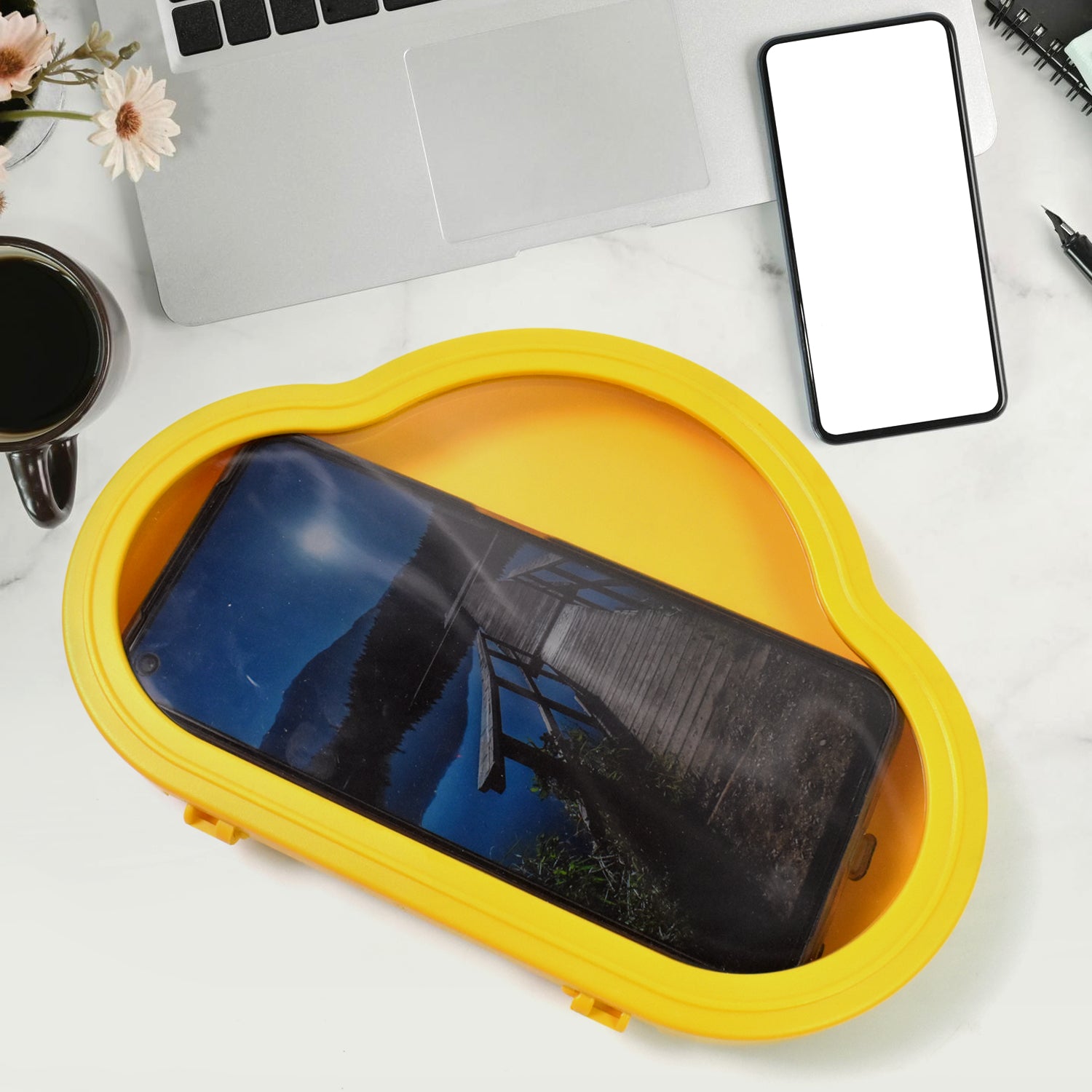 Smartphone  Mobile Stand Waterproof Case Smartphone Stand Case (1 Pc  Yelllow Colour)