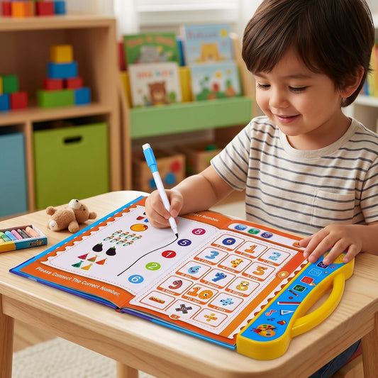 Kids Intelligence Learning Sound Book With Pen For Phonics And Numbers (1 Set)