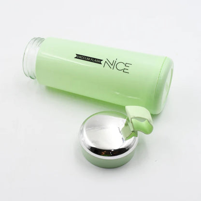 Water Bottle 400ml Leak Proof Glass Water Bottle With Daily Water Intake For Gym And Children Nice Bottle (1 Pc  Light Green Color)