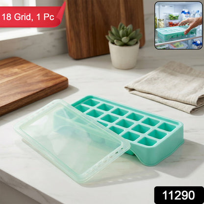 Premium 18grid Pop Up Ice Tray With Lid (1 Pc)