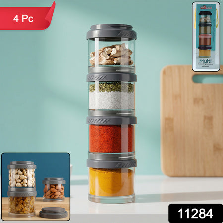 Multipurpose Multi Connecting Stackable Storage Container Set (4 Pc)