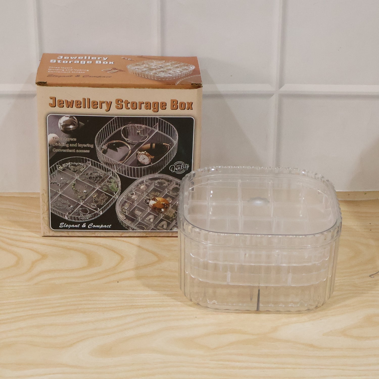Jewellery Storage Box  3 Layer Clear Organizer For Small Accessories