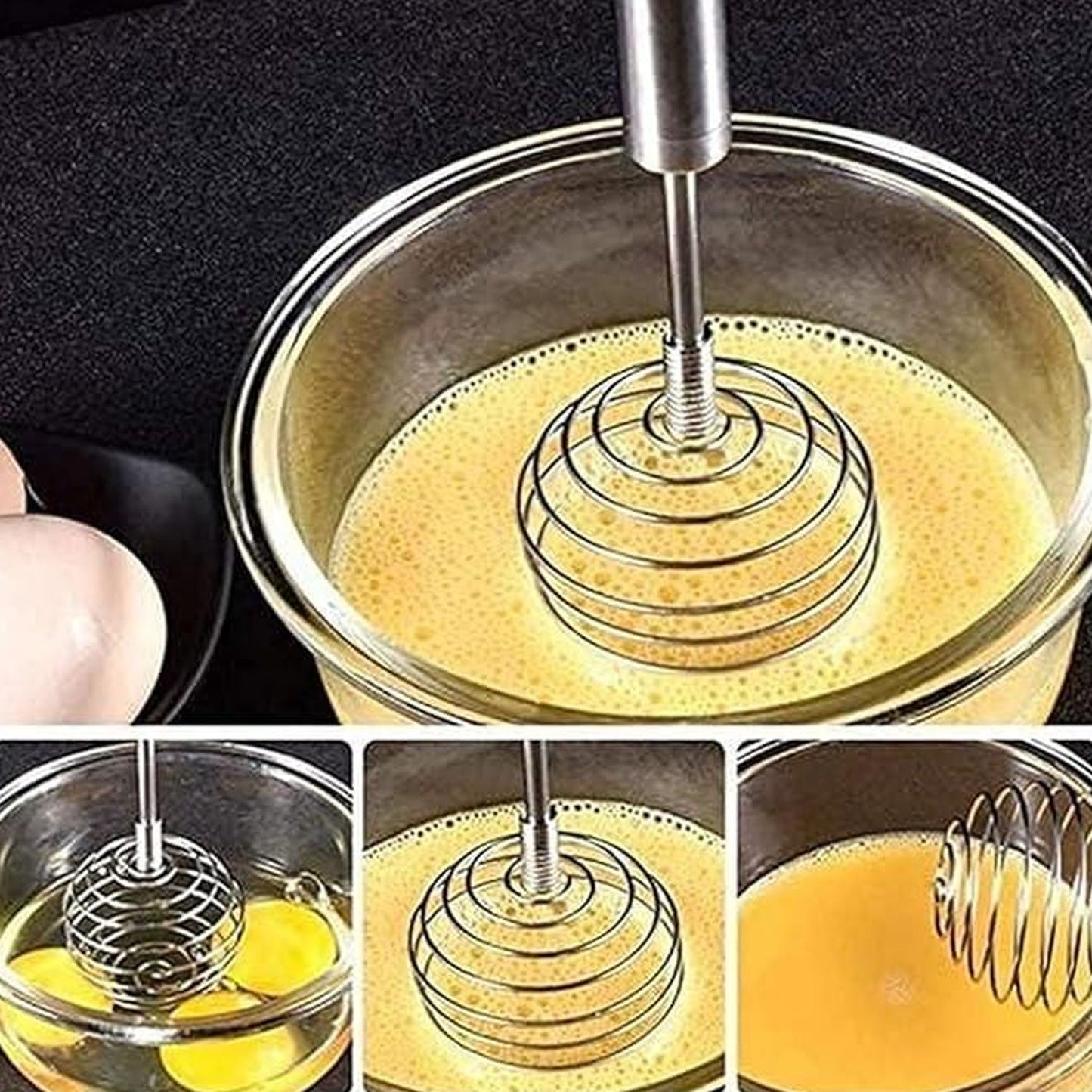 Stainless Steel Large Round Spring Whisk Egg Beater For Kitchen Cooking (1 Pc)