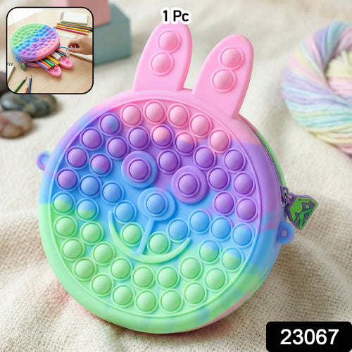 Cute Caterpillar Shape Pop It Silicone Pencil Pouch (1 Pc)