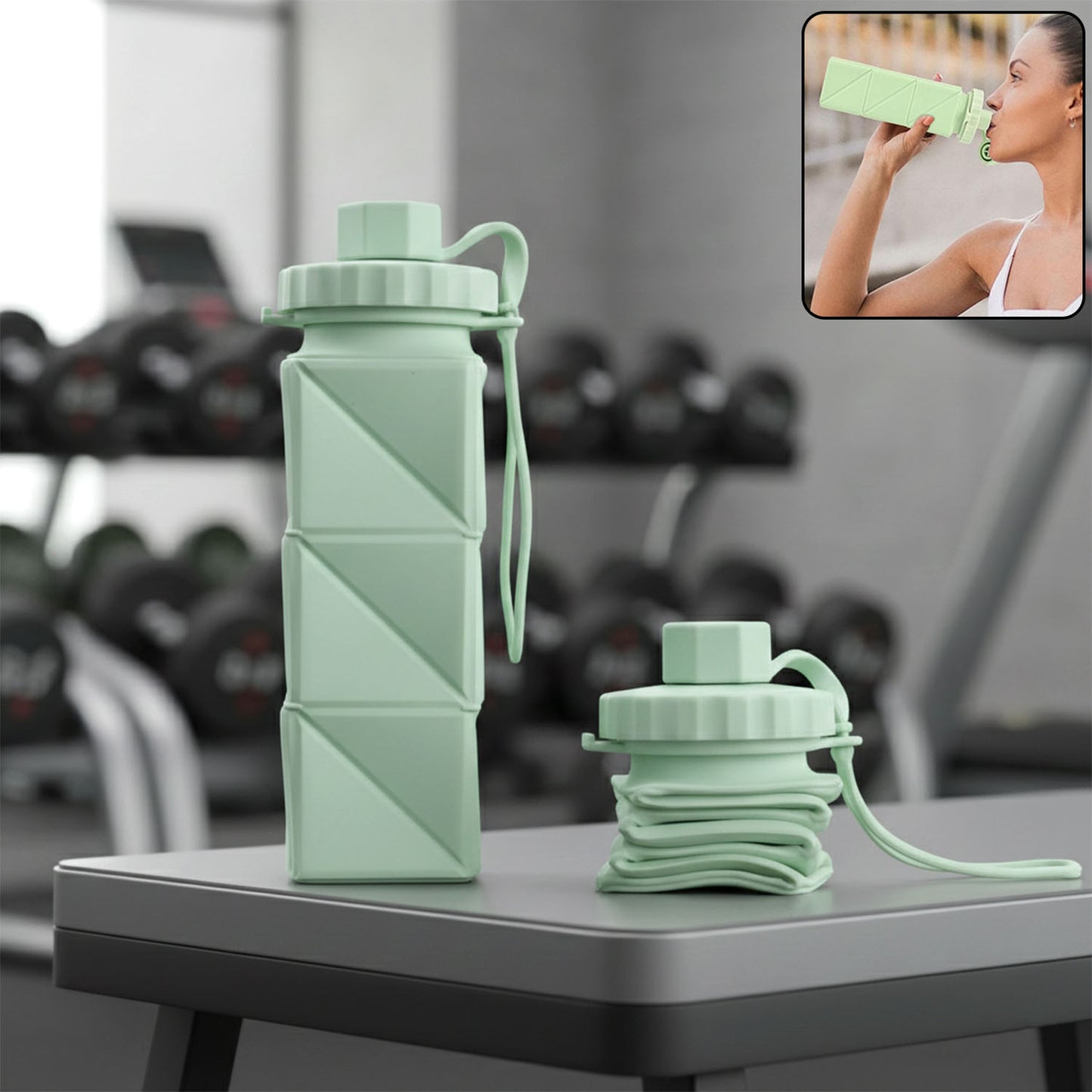 Premium Foldable Collapsible Water Bottle (1 Pc)