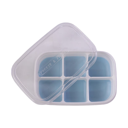 Mini Plastic 6 Cavity Ice Tray - Freeze  Fresh Compact Ice Cube Tray