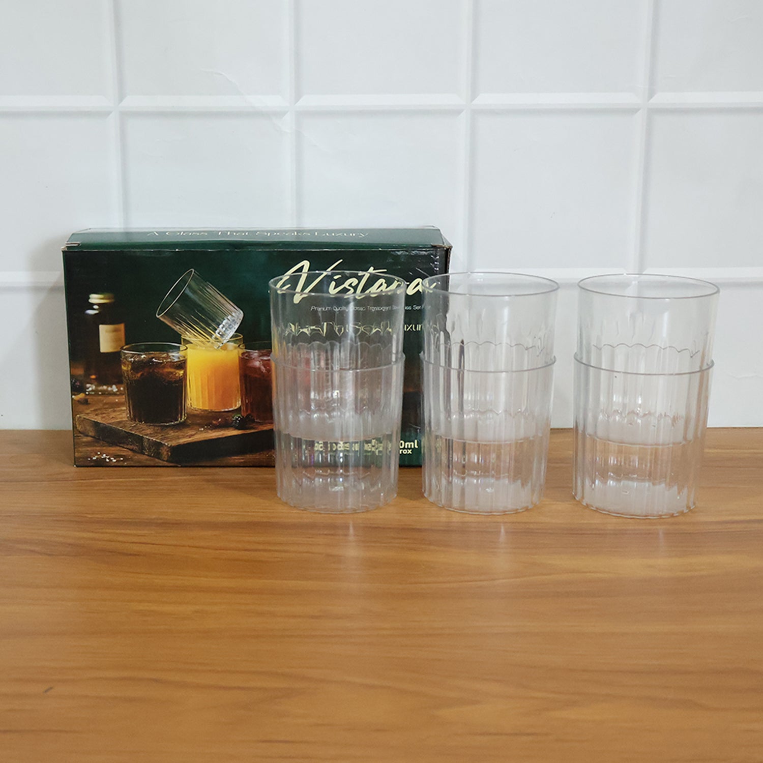 Premium Transparent Drinking Glass Set (6 Pc Set 300 Ml Approx)