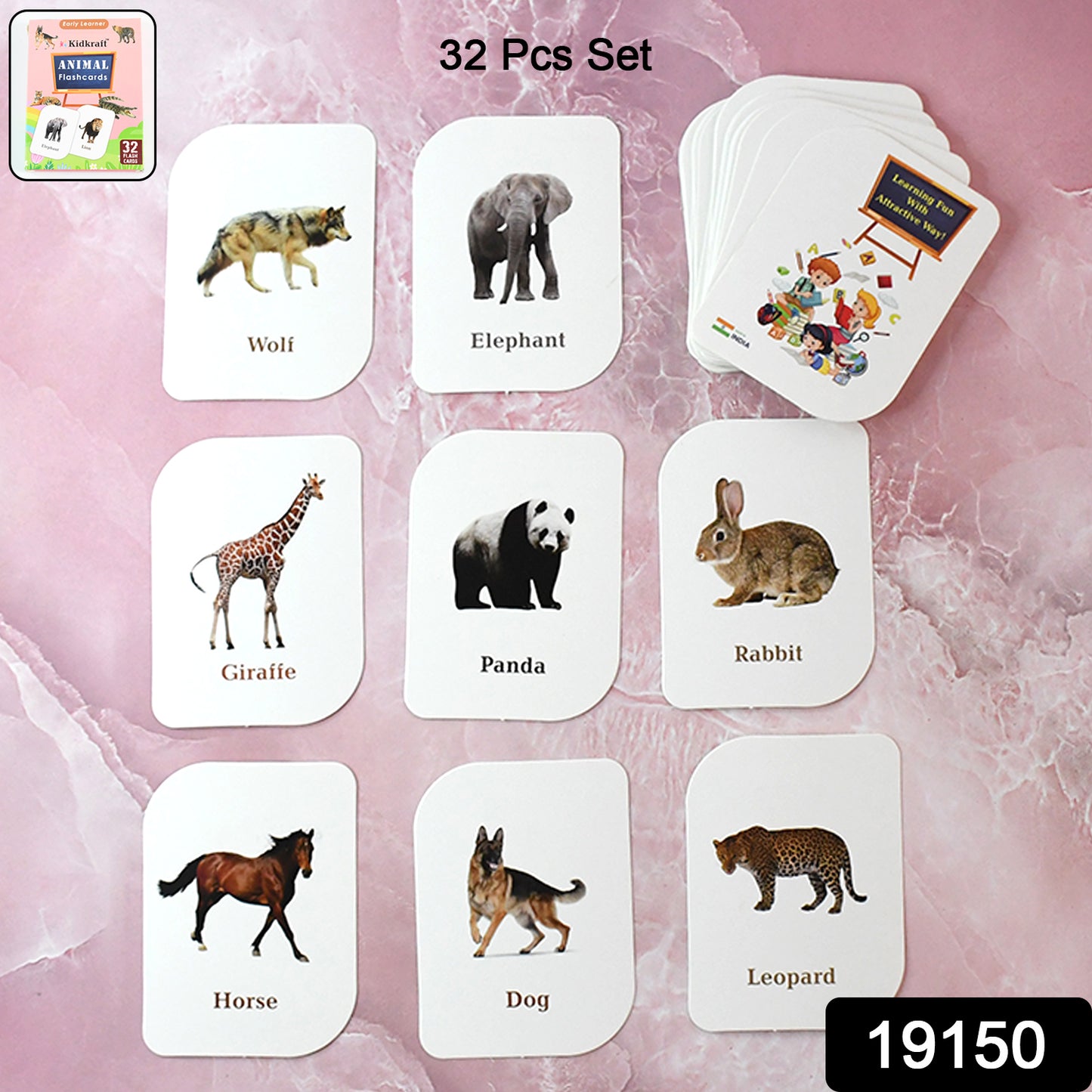 Kidkraft 32-piece Animal Flash Cards Set