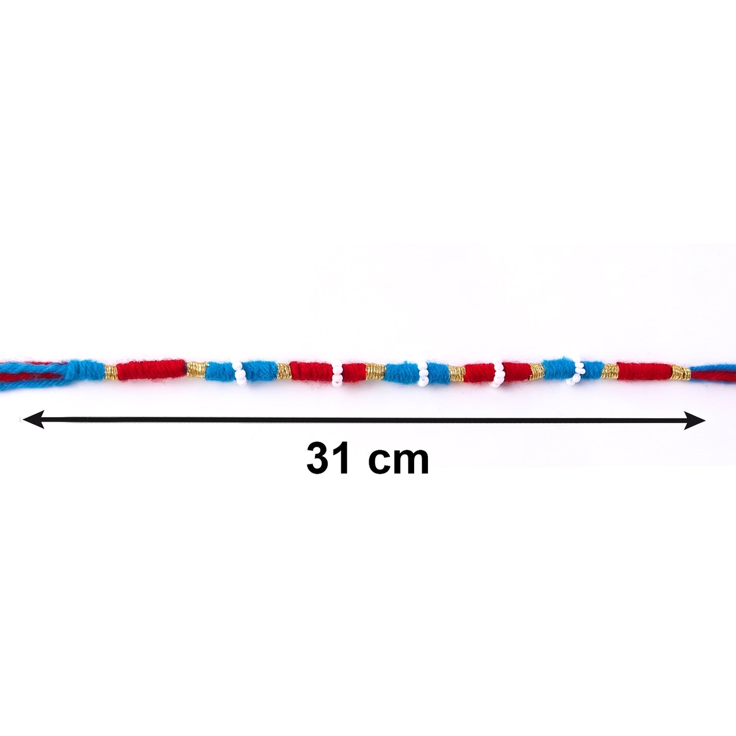 Handmade Blue And Red Thread Bracelet Rakhi (1 Pc)