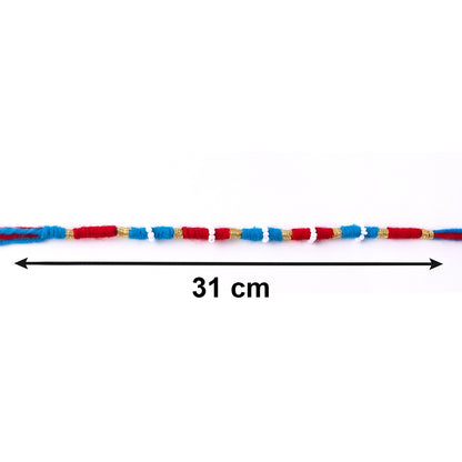 Handmade Blue And Red Thread Bracelet Rakhi (1 Pc)