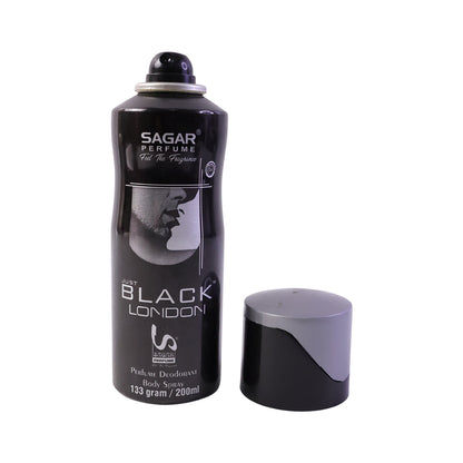 Sagar Just Black London Perfume Body Spray Deodorant For Men (200 Ml)