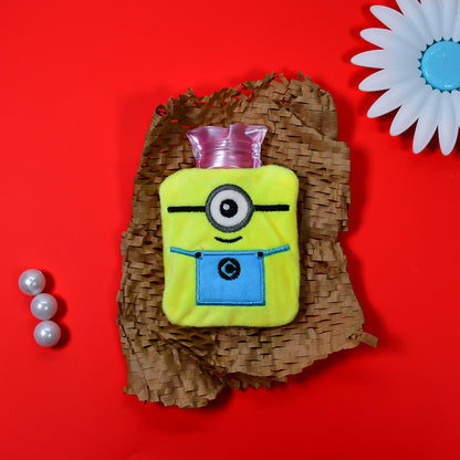 6506 Minions Small Hot Water Bag With Cover For Pain Relief Neck Shoulder Pain And Hand Feet Warmer Menstrual Cramps.