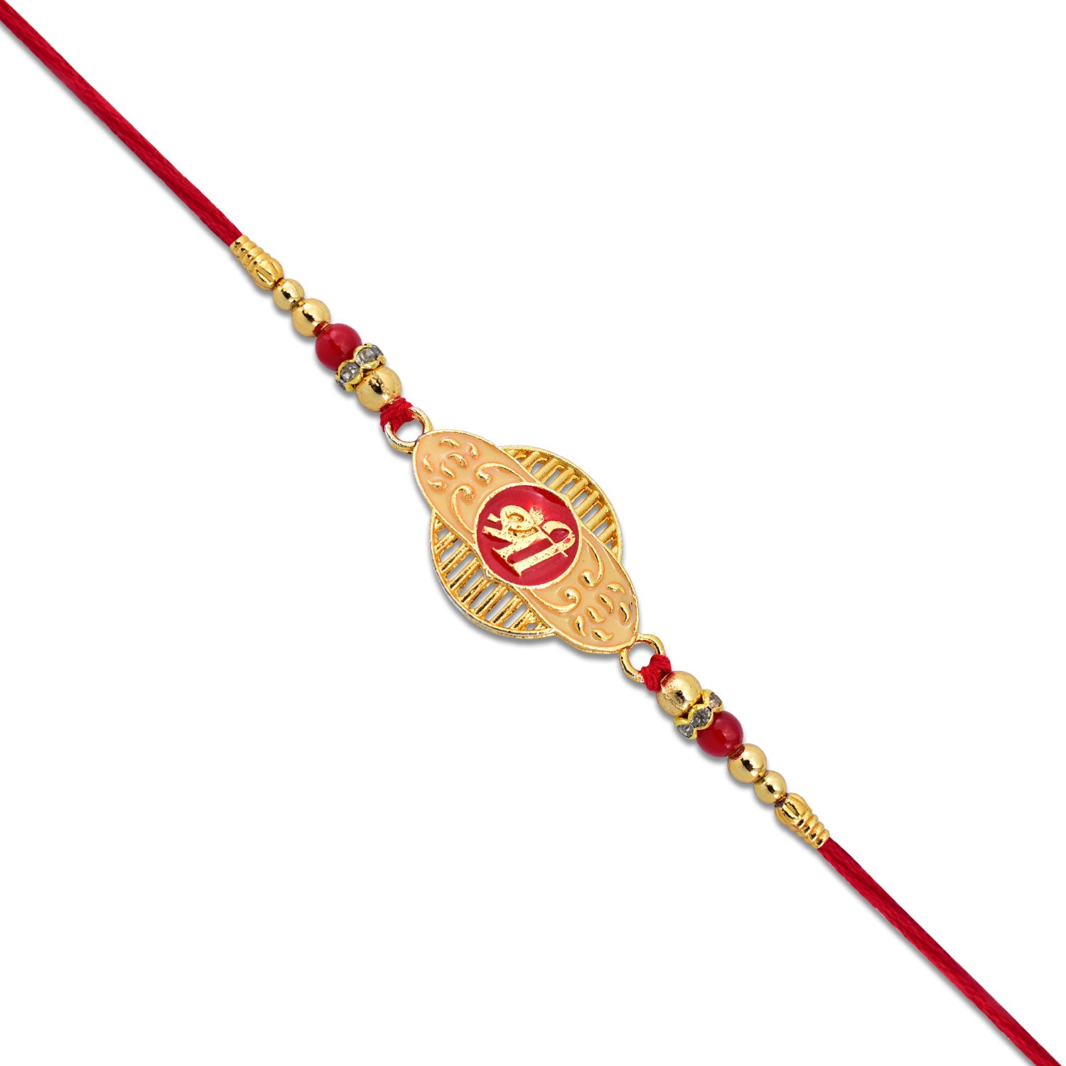 Golden Shree Rakhi With Designer Frame