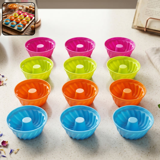 Reusable Silicone Cupcake Mould Set (12 Pc)