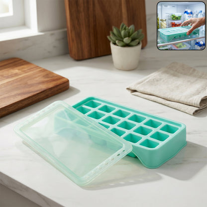 Premium 18grid Pop Up Ice Tray With Lid (1 Pc)