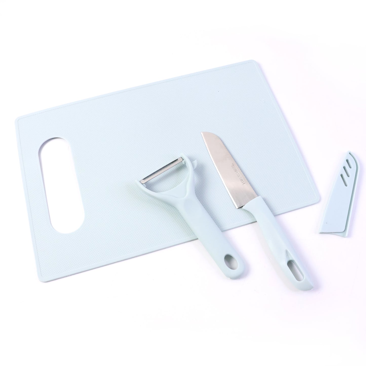 3 In 1 Kitchen Knife  Chopping Board Set (1 Set)