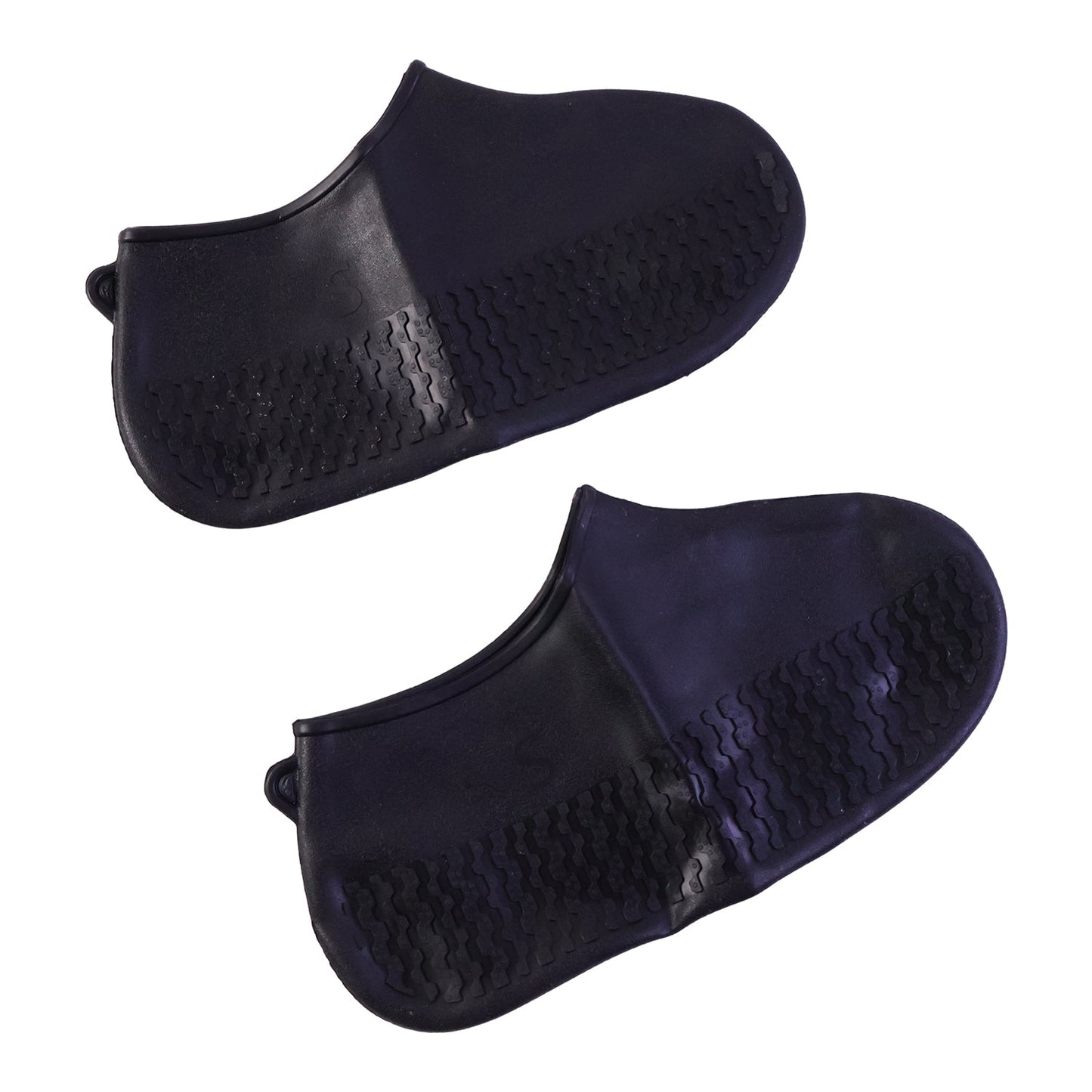 Reusable Waterproof Silicone Rain Shoe Cover Black Small Non Slip (1 Pair)