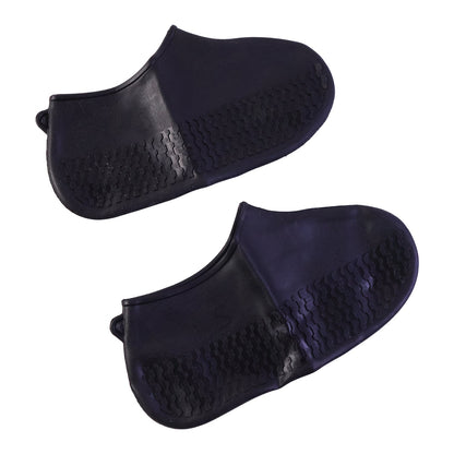 Reusable Waterproof Silicone Rain Shoe Cover Black Small Non Slip (1 Pair)