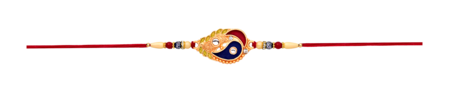 Elegant Rakhi With Enamel Paisley Design And Gold-tone Embellishments