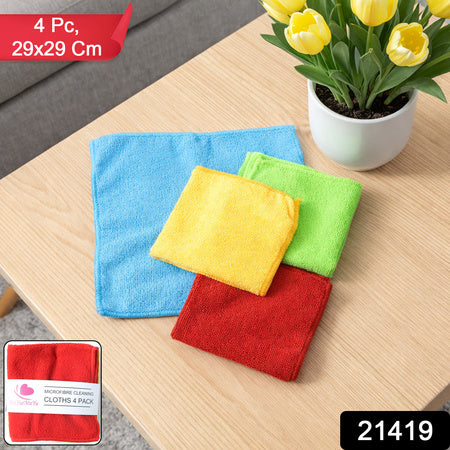 Microfiber Cleaning Cloths 4 Pc Set Multipurpose Cleaning Towel Napkin