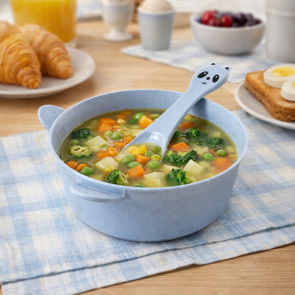 Wheat Straw Kids Soup Bowl With Matching Spoon (240ml 1 Set )