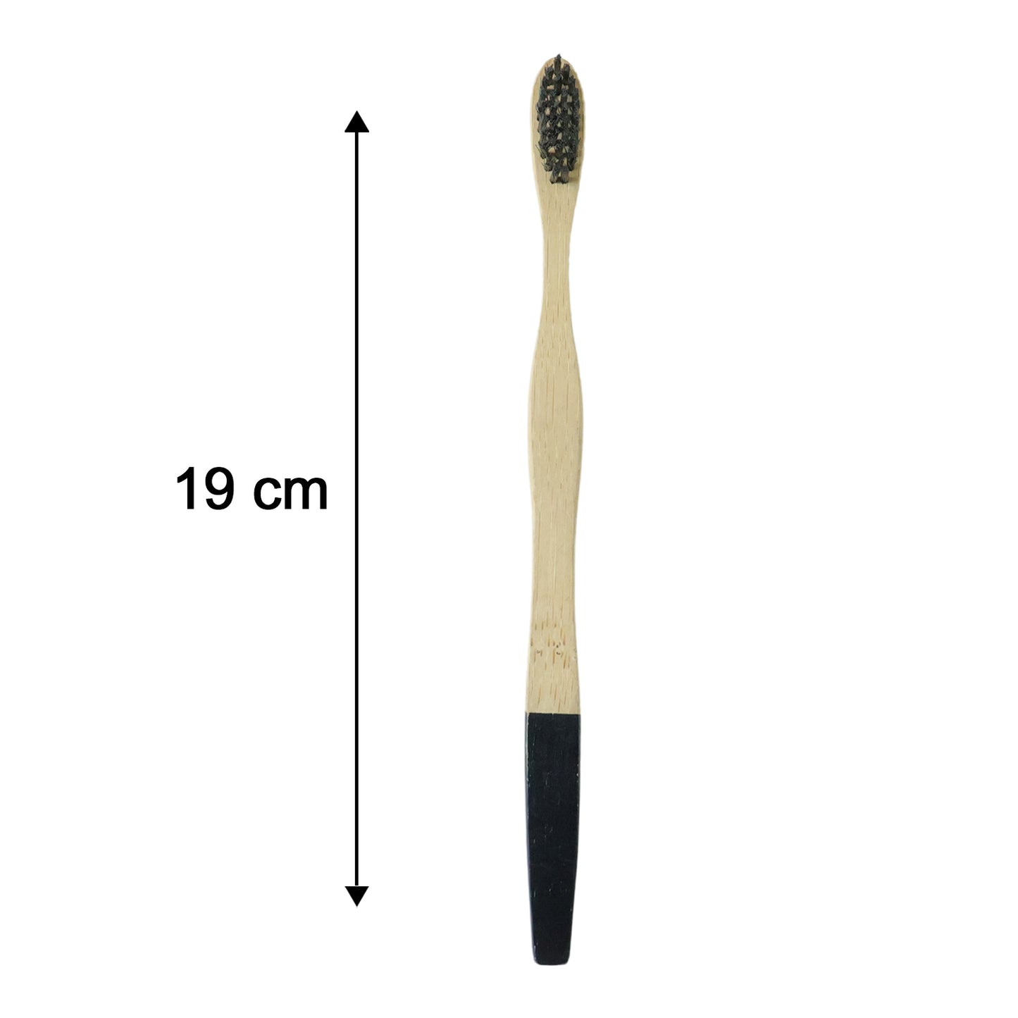 Natural Bamboo Toothbrush With Soft Charcoal Bristles (1 Pc)