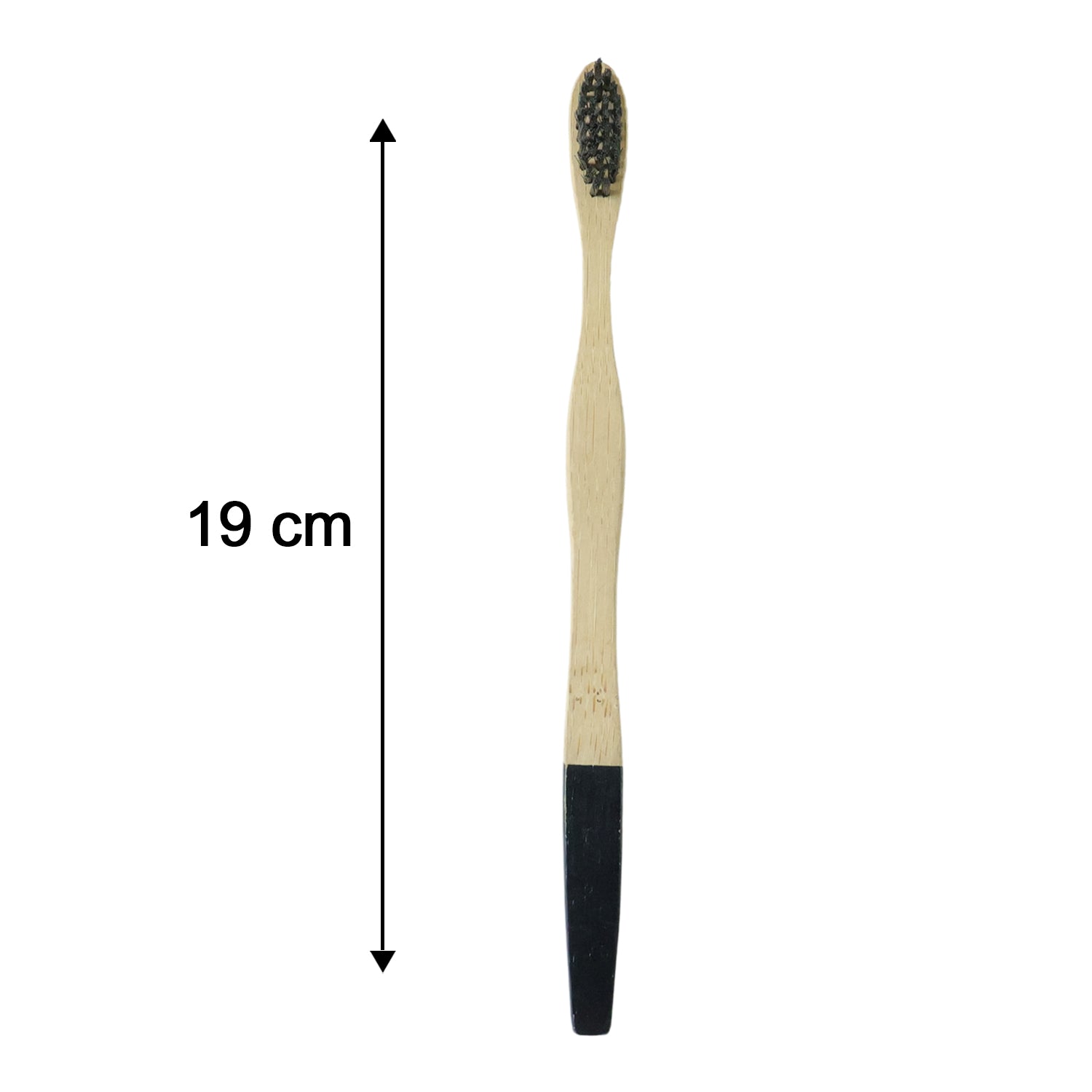Natural Bamboo Toothbrush With Soft Charcoal Bristles (1 Pc)