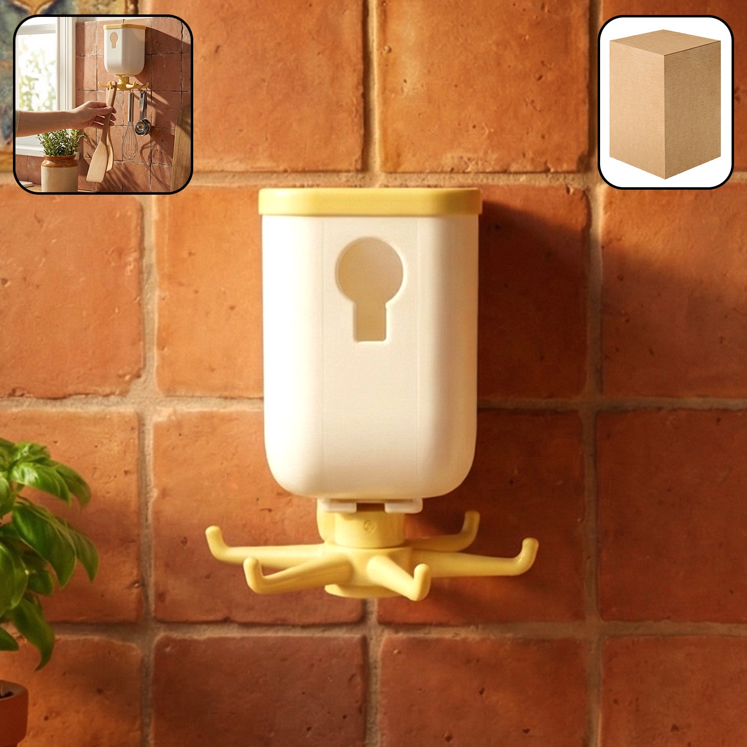 360 Rotating Storage Heavy Duty Sticky Wall Hook (1 Pc)