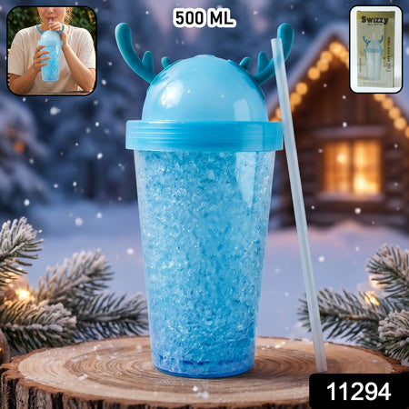 Stylish Swizzy Jelly Tumbler With Straw And Fun Lid (1 Pc 500ml)