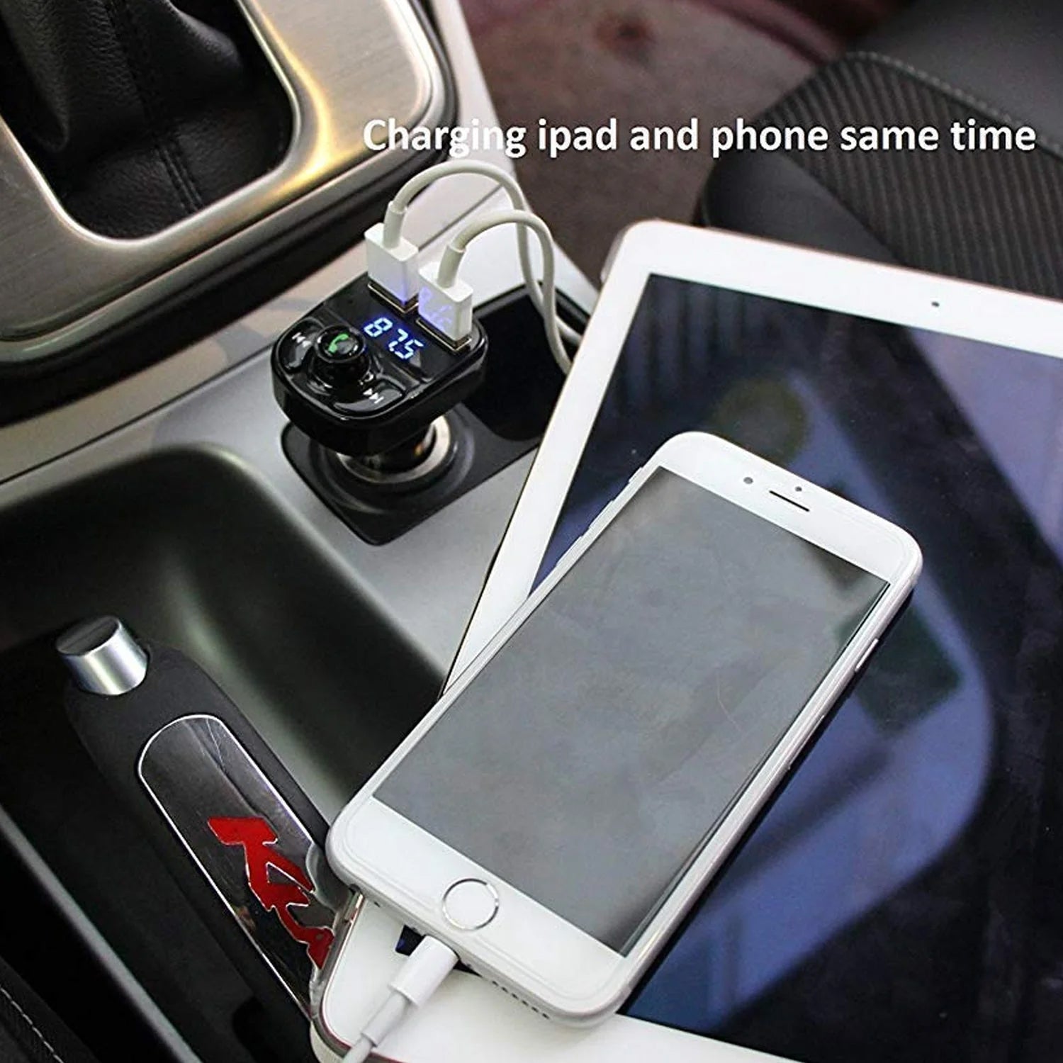 Wireless Car Charger With Dual Usb Fast Charging Ports 1 Pc
