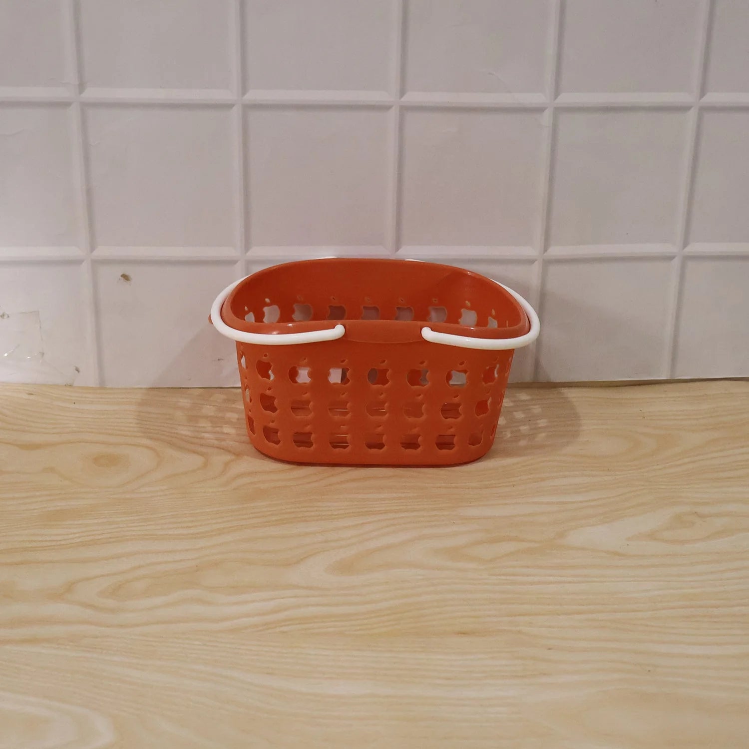Plastic Storage Basket With Handle For Fruits Vegetables And Shopping (1 Pc)