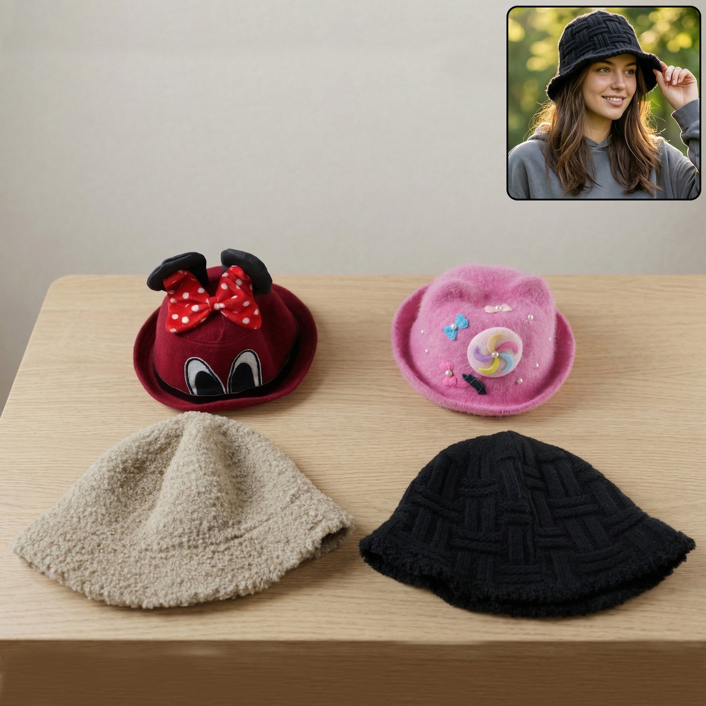 Winter And Summer Bucket Style Cap For Men Women  Kids 1 Pc