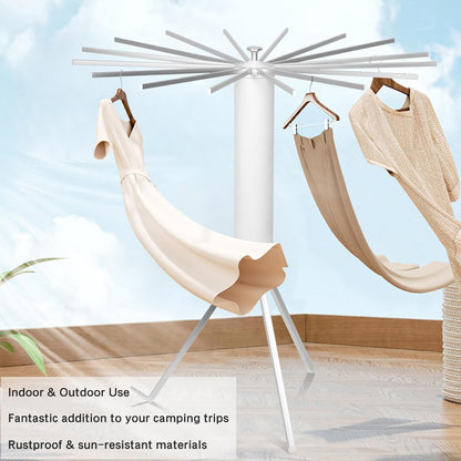 Foldable Rotary Clothes Drying Rack Stand (1 Pc)