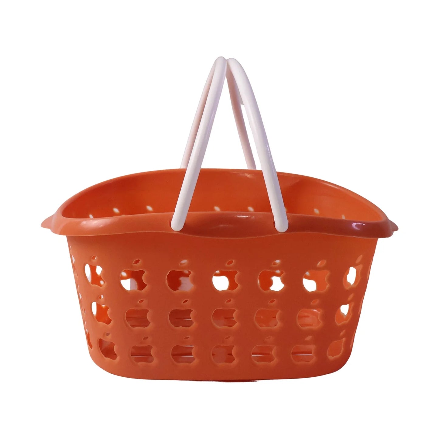 Plastic Storage Basket With Handle For Fruits Vegetables And Shopping (1 Pc)